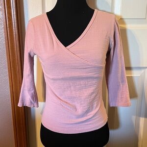 Charlotte Russe Pink V-Neck Wrap Top